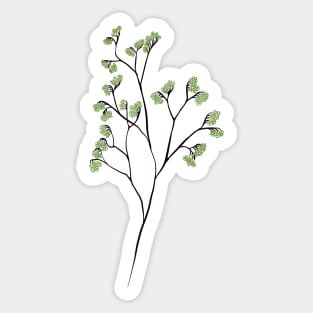 Green Plant Minimalist Botanical Art Sticker